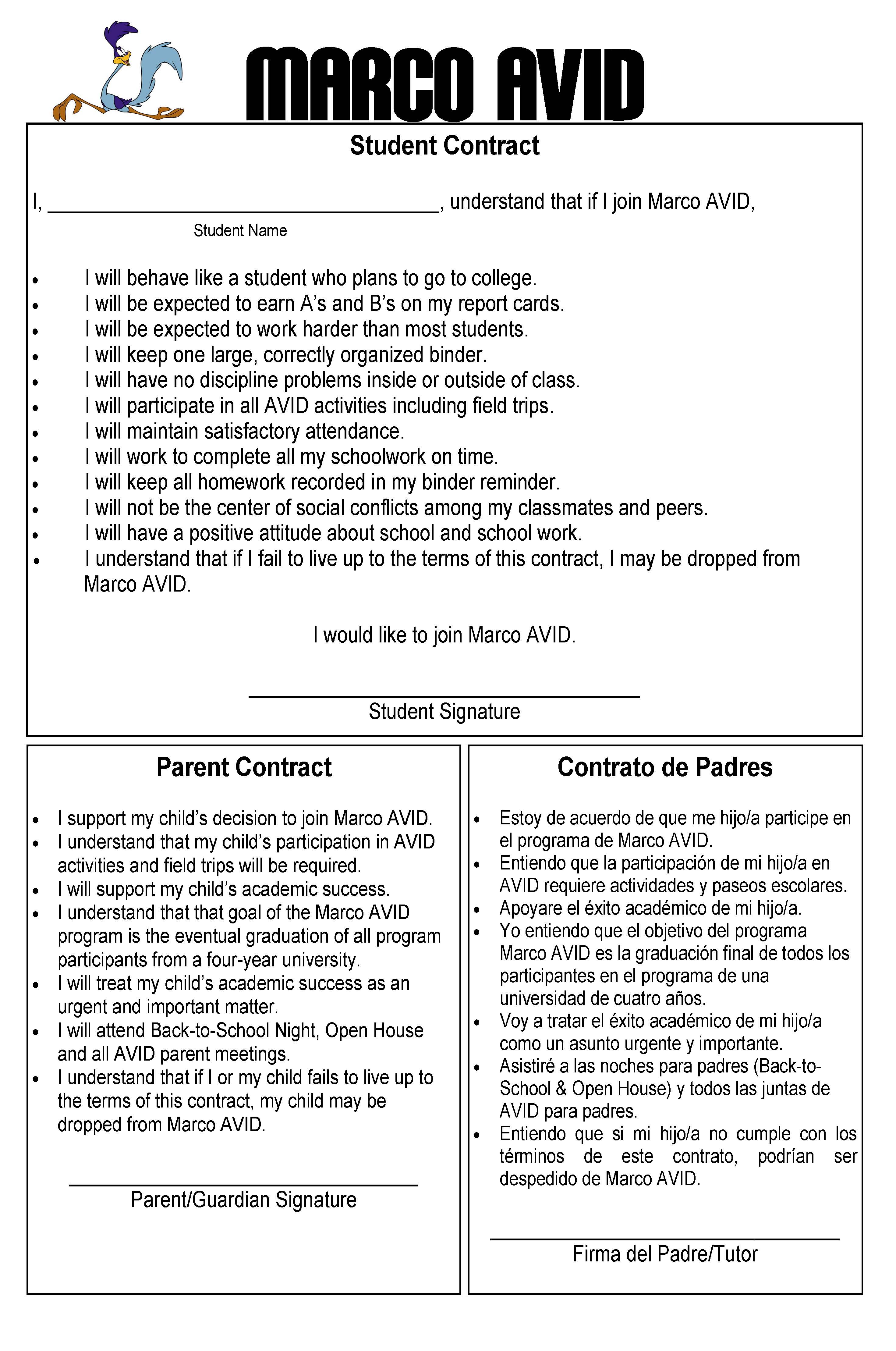 student contract